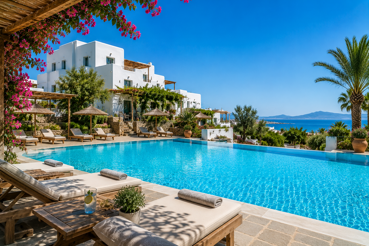Apartments with pool in Naxos